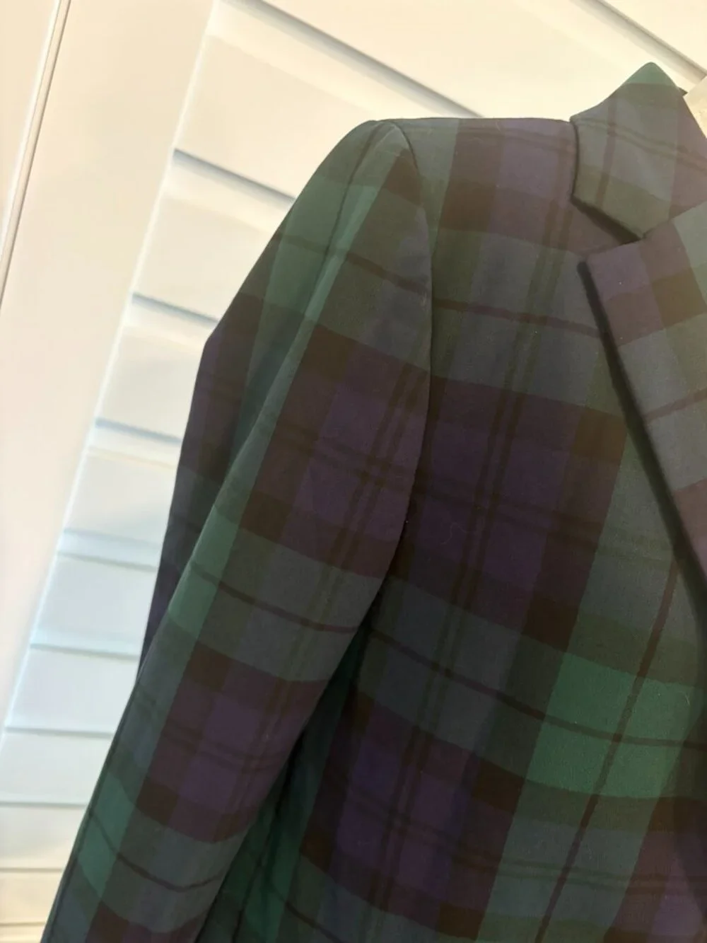 J.Crew Black Watch Tartan Plaid One Button Blazer Jacket Size 2